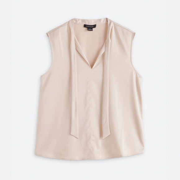 Sanctuary Tie Neck Satin Shell Top Sleeveless - Picture 4 of 7